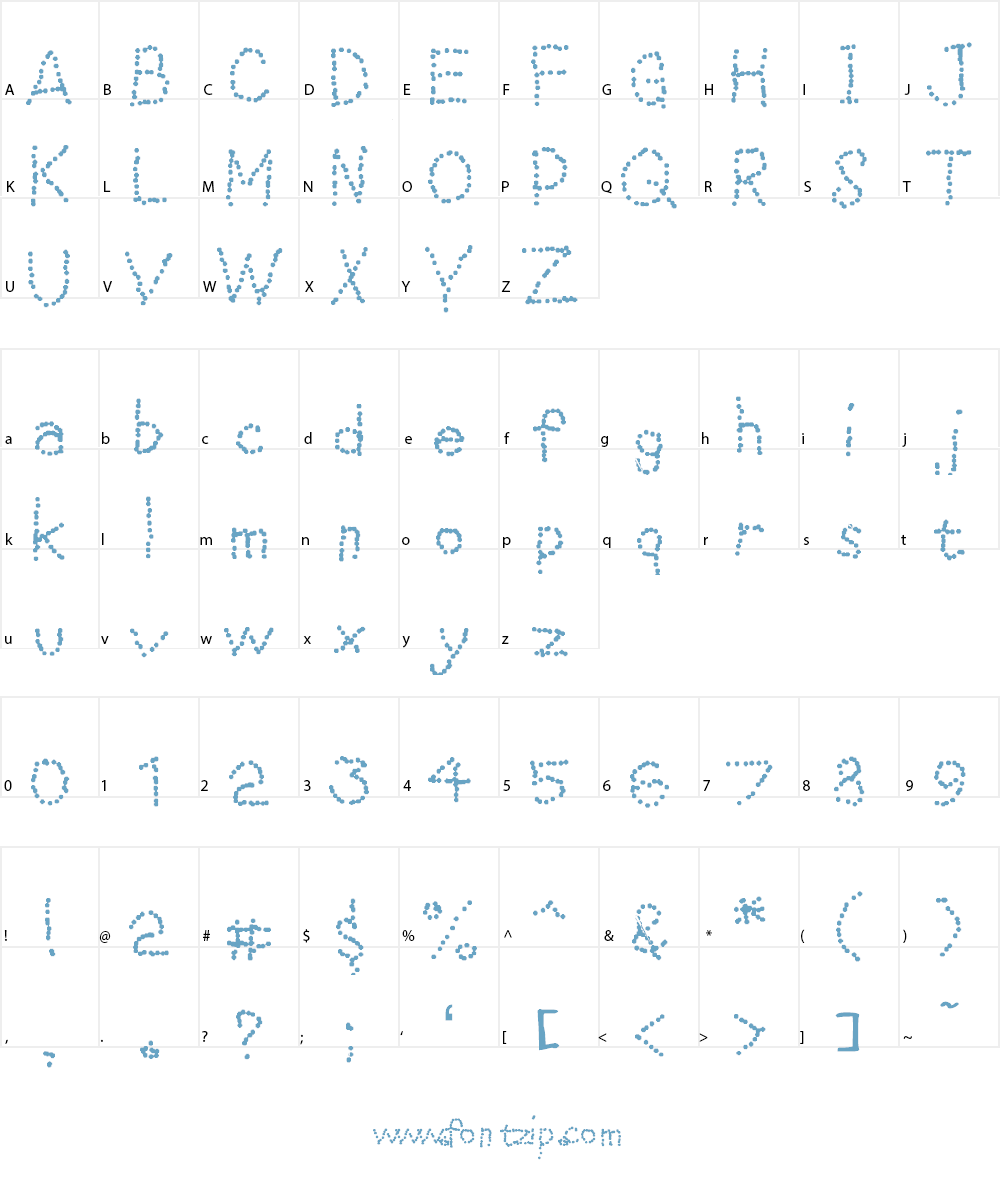 Dotted line Font Character